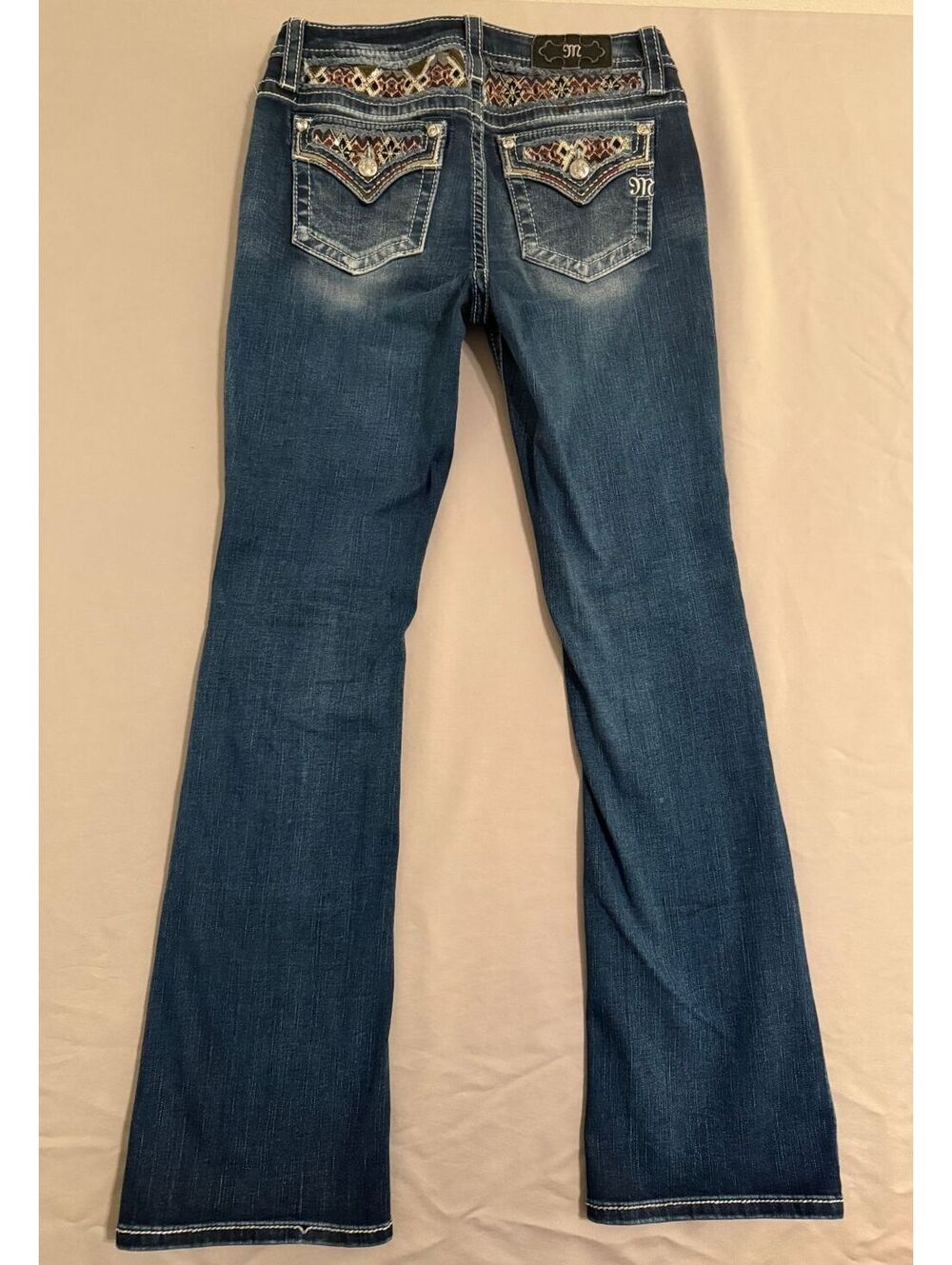 Miss Me Jeans - Embroidered and Sequined Pockets